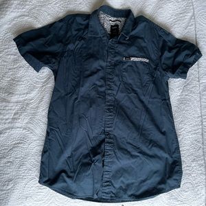 RVCA Men’s Casual Navy Blue Button Down